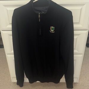 Men's Pne Valley Black Quarter Zip lined wool Sweater